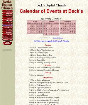 Sample Page - Calendar